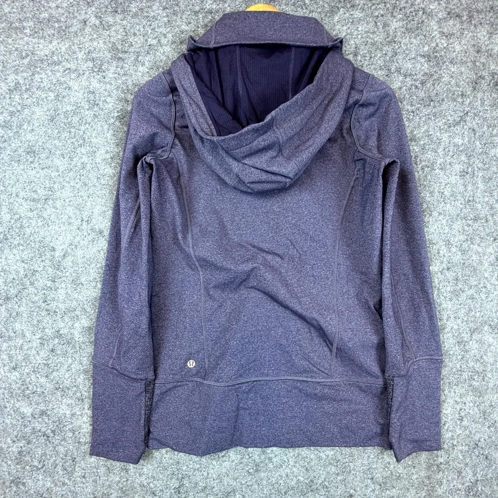 Lululemon Athletica Stride Jacket Womens 6‎ Heather Purple Stretch Logo Full Zip